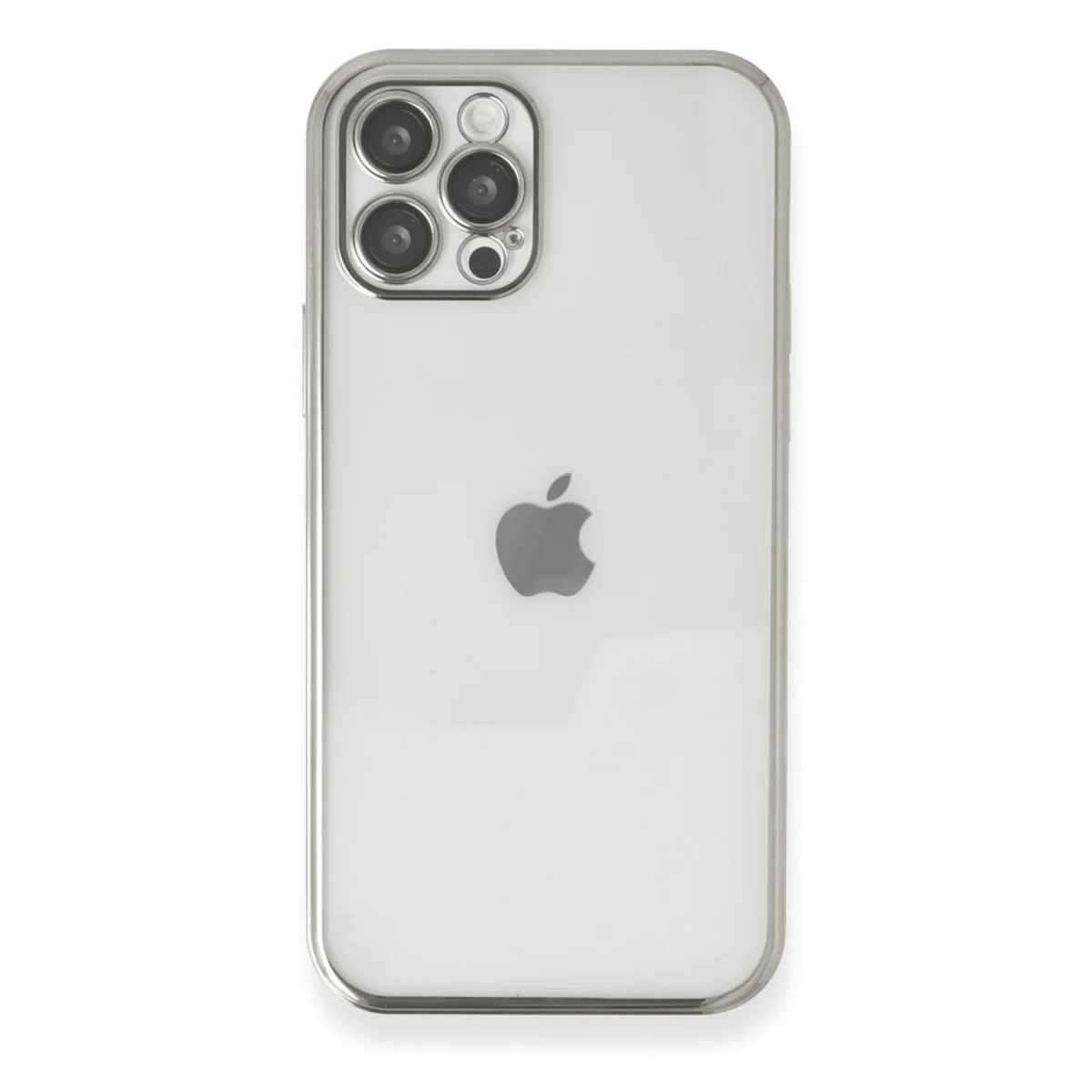 iPhone 12 Pro Max Kılıf Razer Lensli Silikon - Gümüş