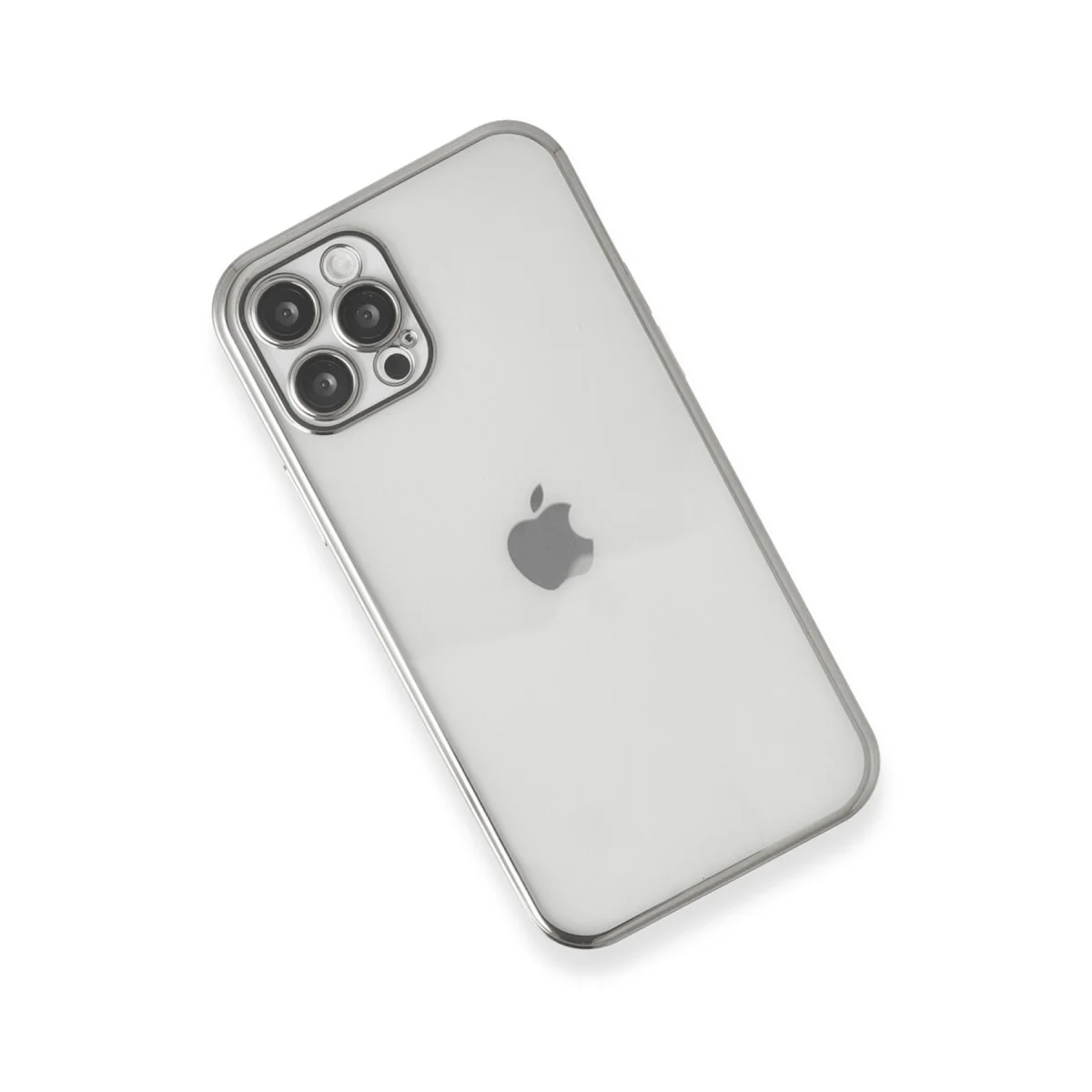 iPhone 12 Pro Max Kılıf Razer Lensli Silikon - Gümüş