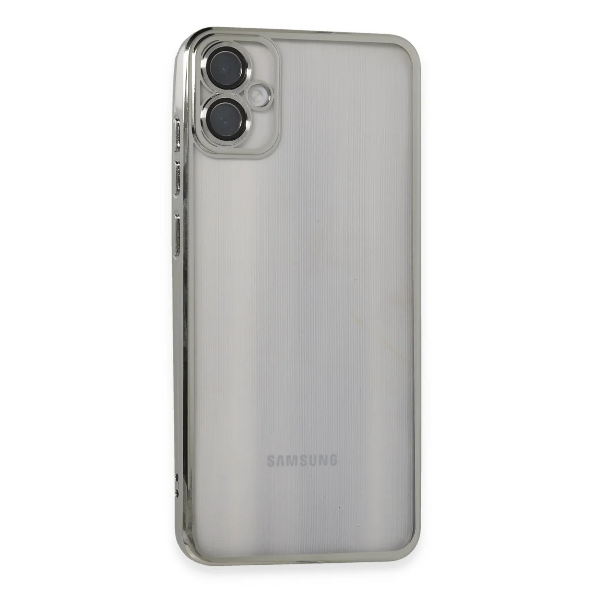 Galaxy A05 Kılıf Razer Lensli Silikon - Gümüş