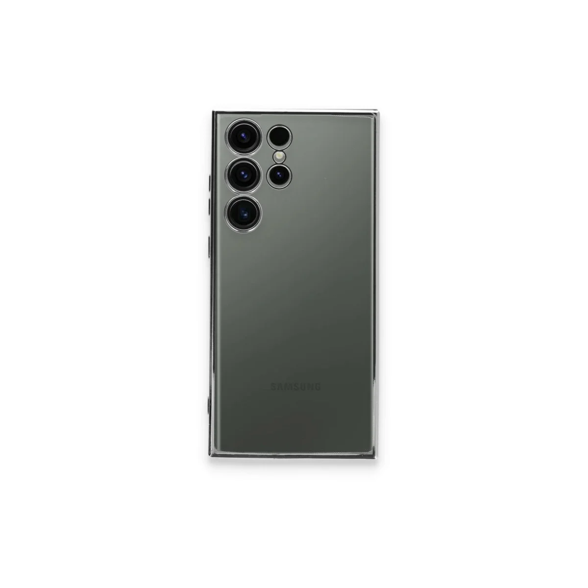 Galaxy S23 Ultra Kılıf Razer Lensli Silikon - Gümüş