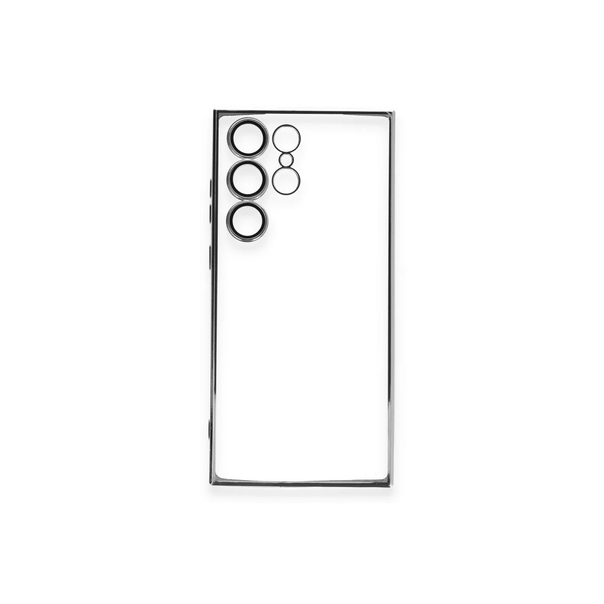 Galaxy S23 Ultra Kılıf Razer Lensli Silikon - Gümüş