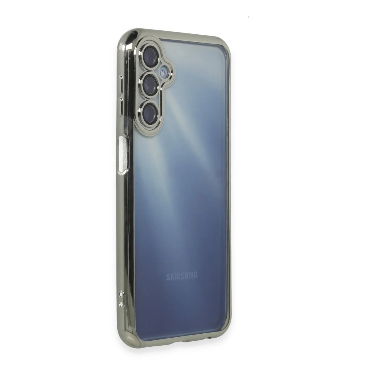 Galaxy A15 4G Kılıf Razer Lensli Silikon - Gümüş