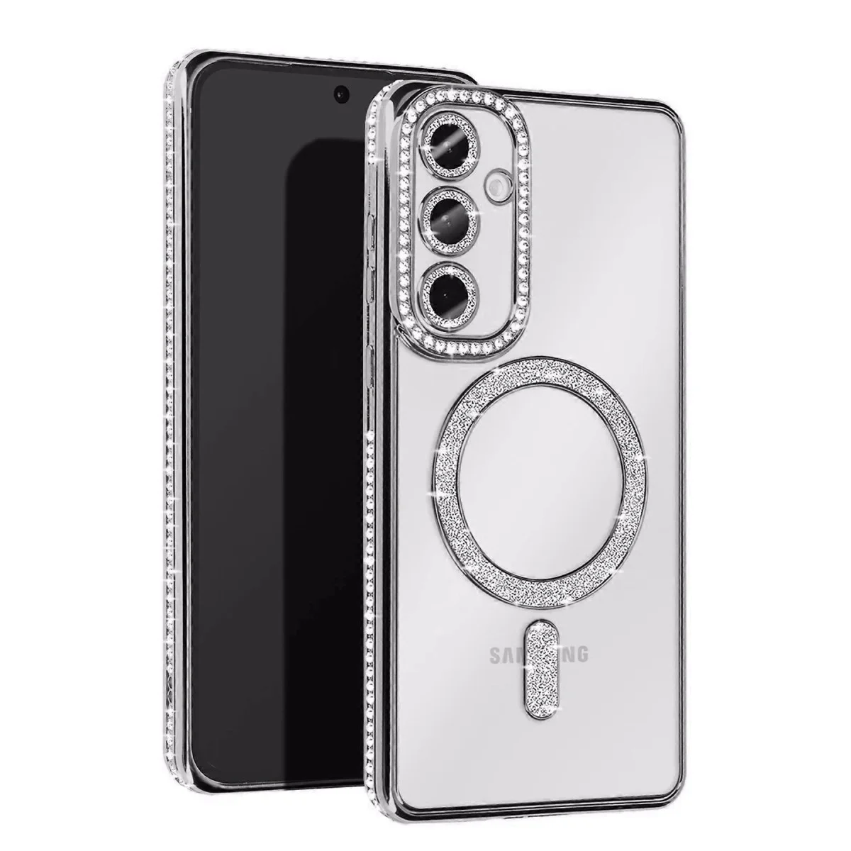 Galaxy A55 5G Joke Simli Magneticsafe Kılıf - Gümüş