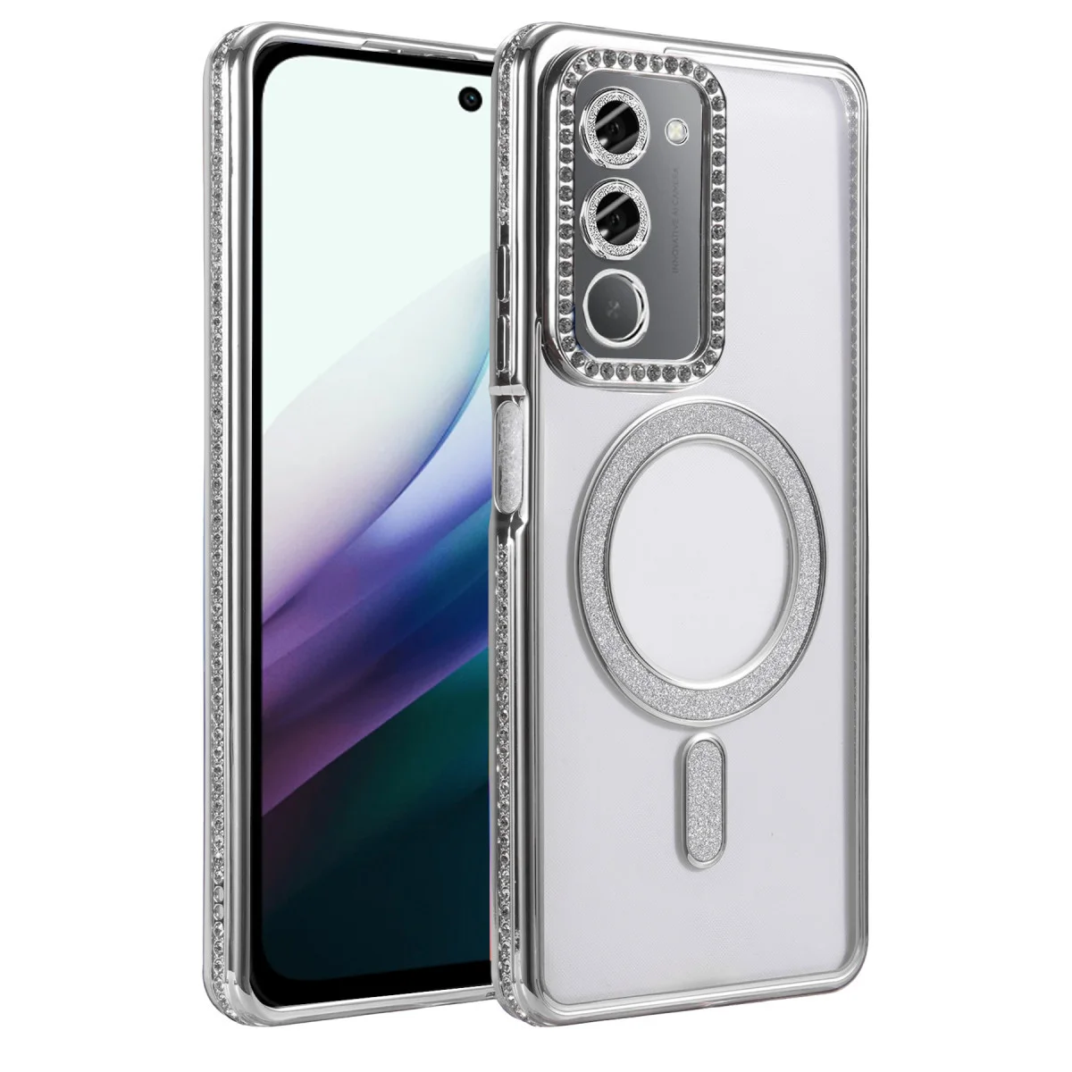 Redmi 15 4G Joke Simli Magneticsafe Kılıf - Gümüş