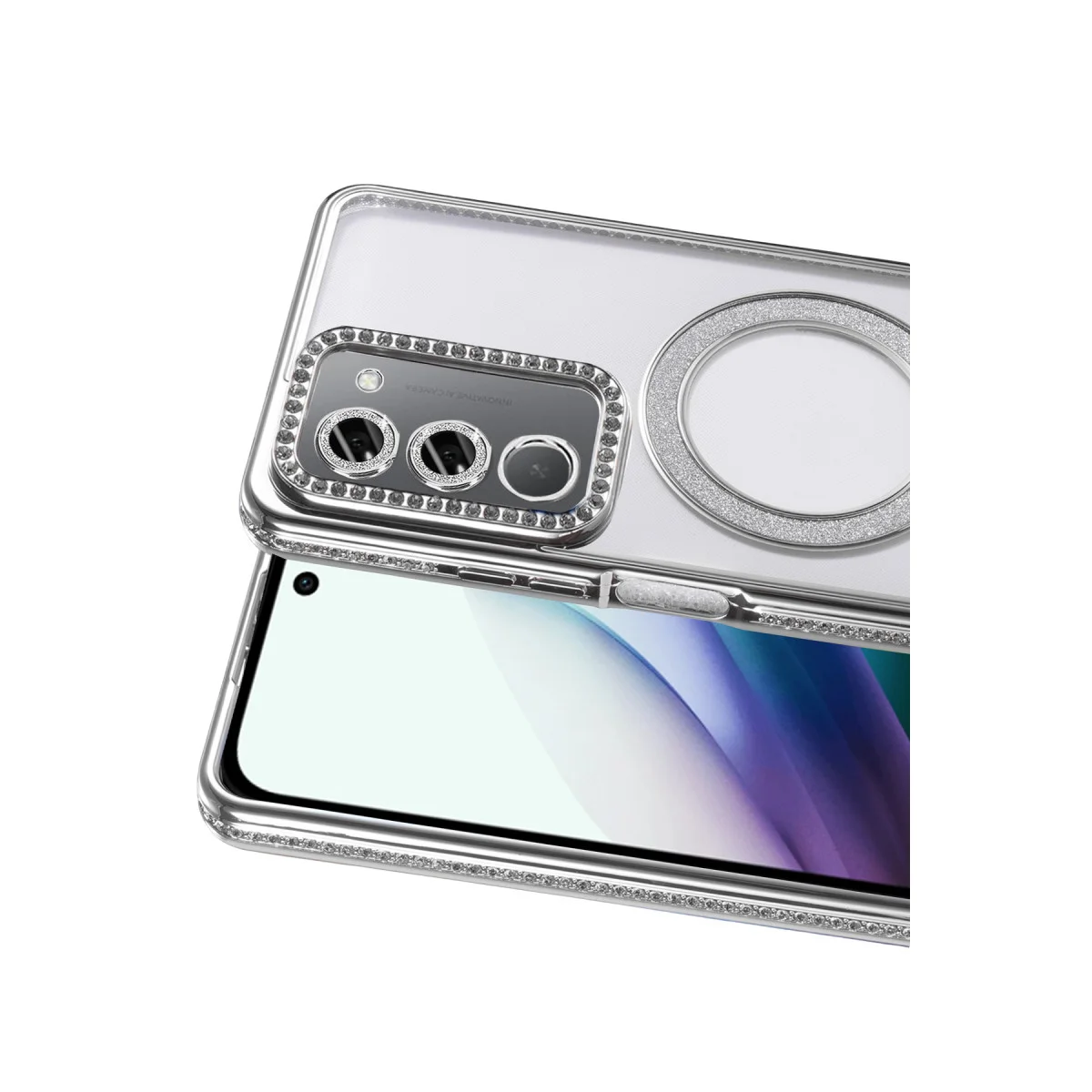 Redmi 15 4G Joke Simli Magneticsafe Kılıf - Gümüş