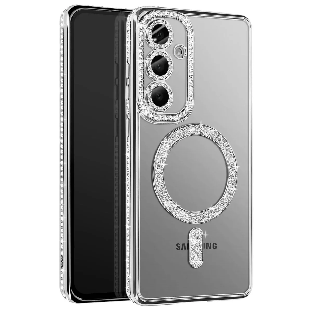 Galaxy A37 5G Joke Simli Magneticsafe Kılıf - Gümüş