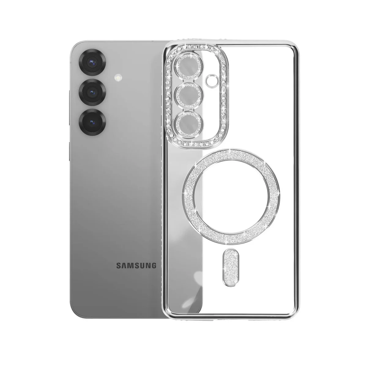 Galaxy A57 5G Joke Simli Magneticsafe Kılıf - Gümüş