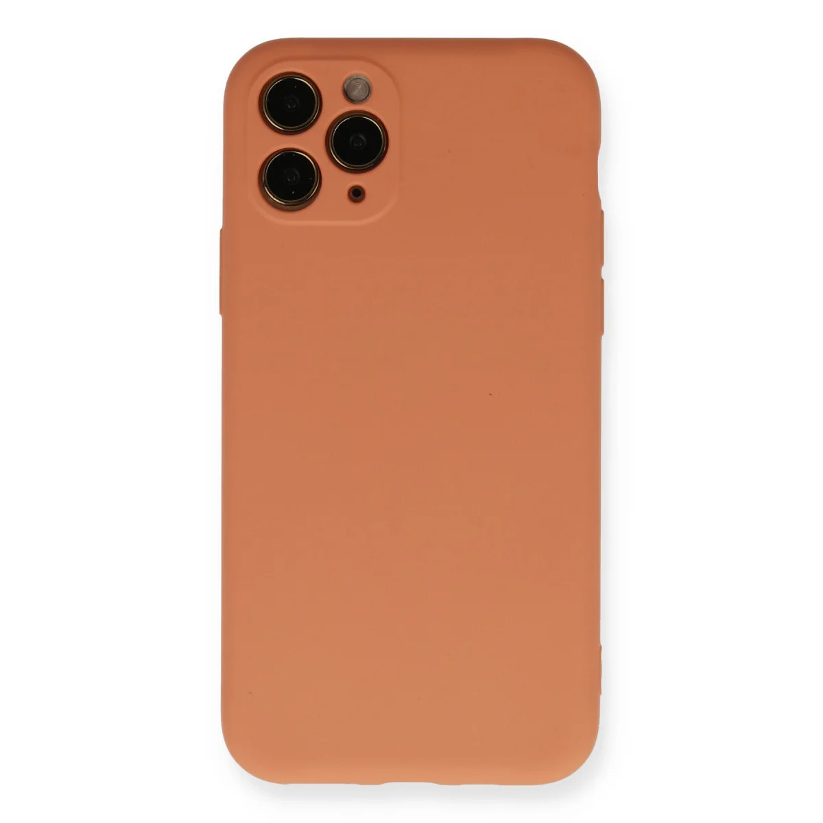 iPhone 11 Pro Kılıf Nano içi Kadife Silikon - Mat Turuncu