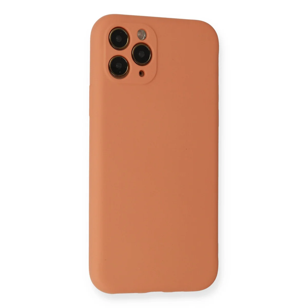 iPhone 11 Pro Kılıf Nano içi Kadife Silikon - Mat Turuncu