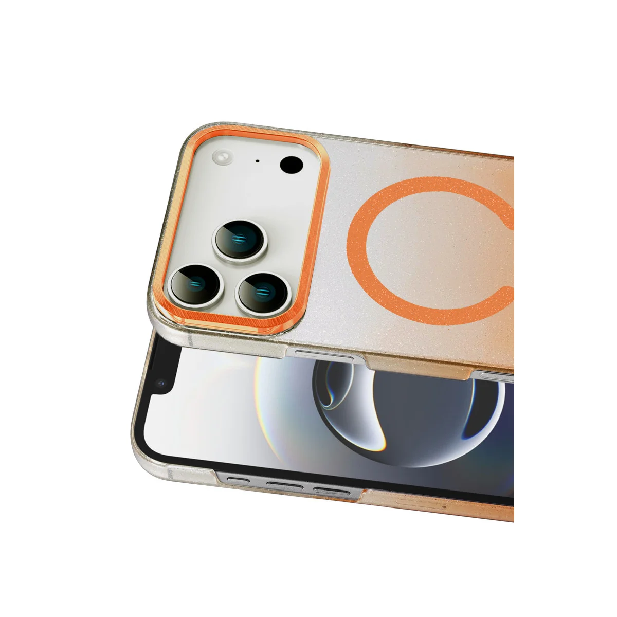 iPhone 17 Pro Max Glossy Magsafe Kapak - Turuncu