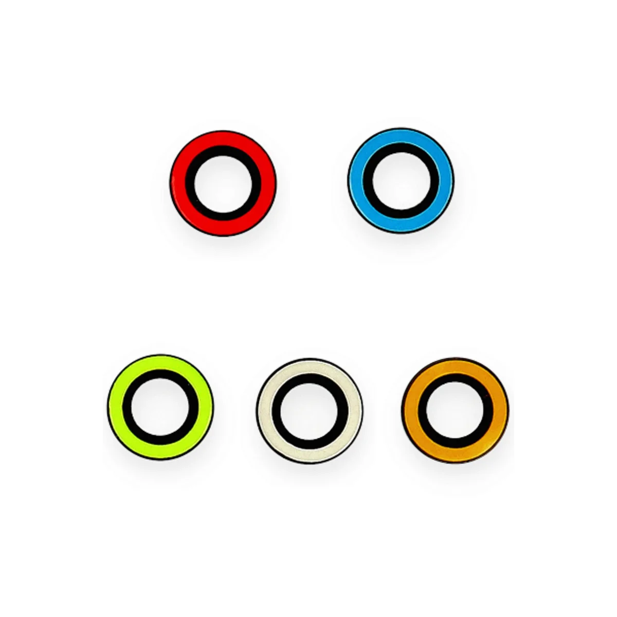 iPhone 12 Pro Neon Fosforlu Kamera Lens - Beyaz
