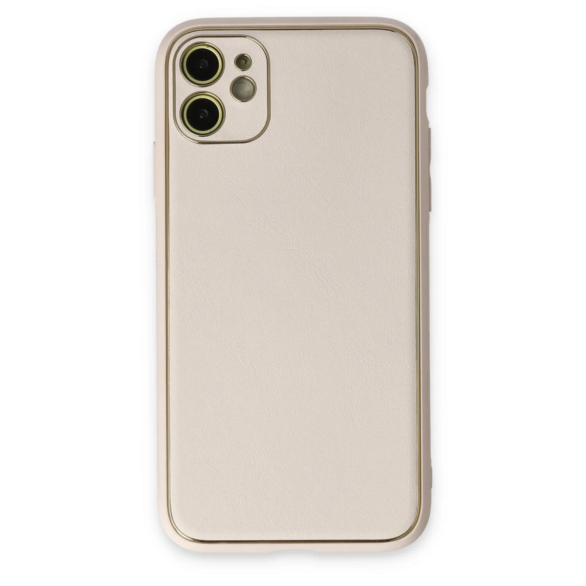 iPhone 12 Kılıf Coco Deri Silikon Kapak - Beyaz