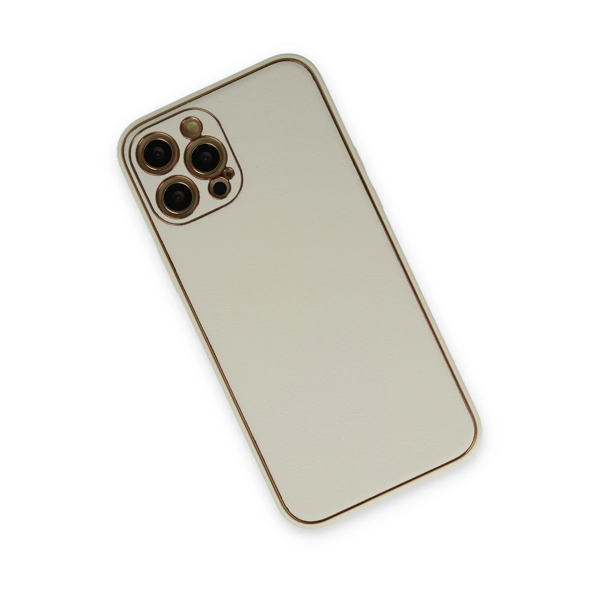 iPhone 12 Pro Kılıf Coco Deri Silikon Kapak - Beyaz