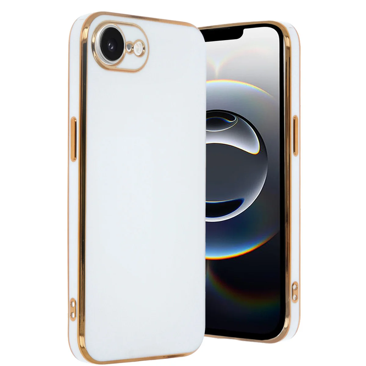 iPhone 16E Kılıf Volet Silikon - Beyaz