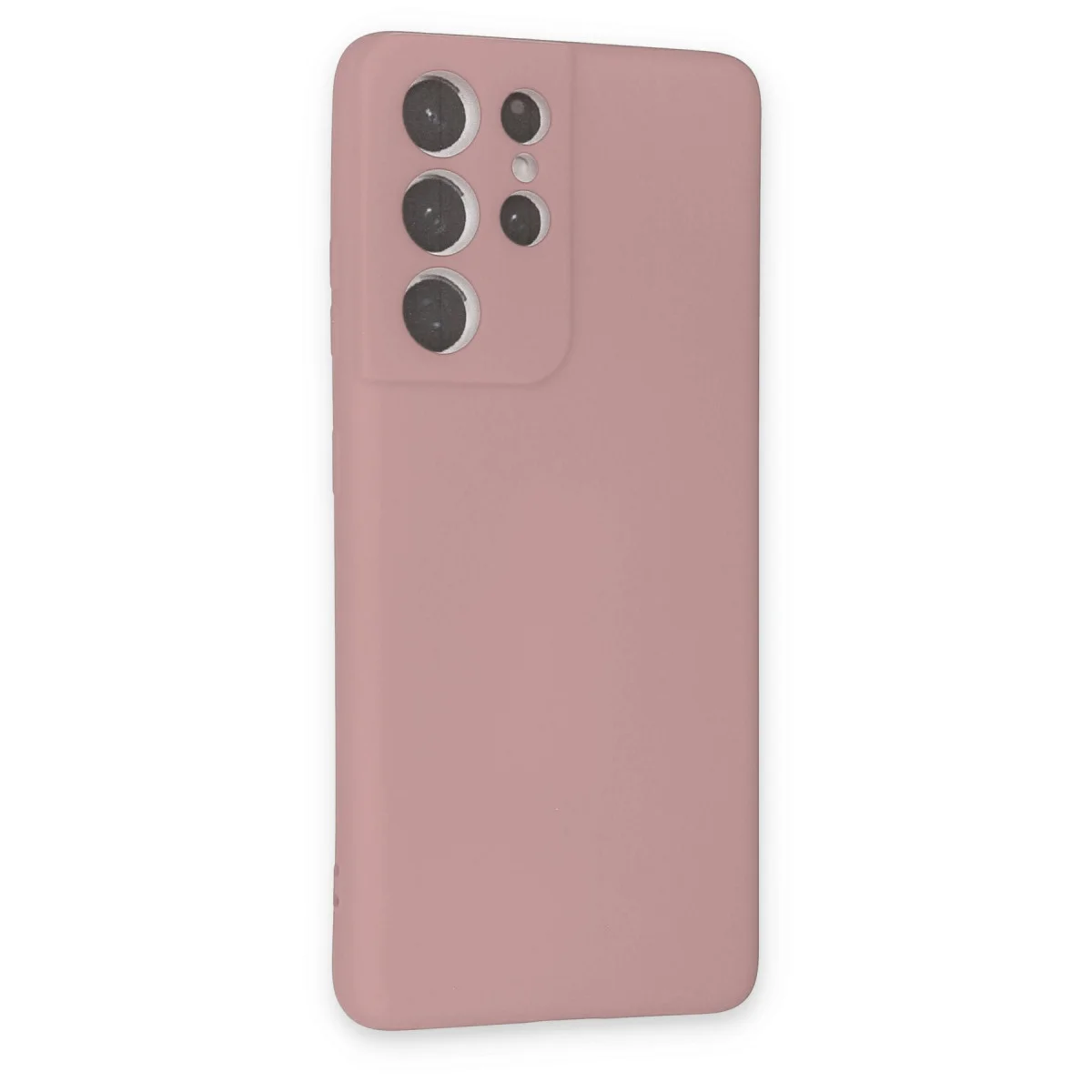 Galaxy S21 Ultra Kılıf Nano içi Kadife Silikon - Pudra