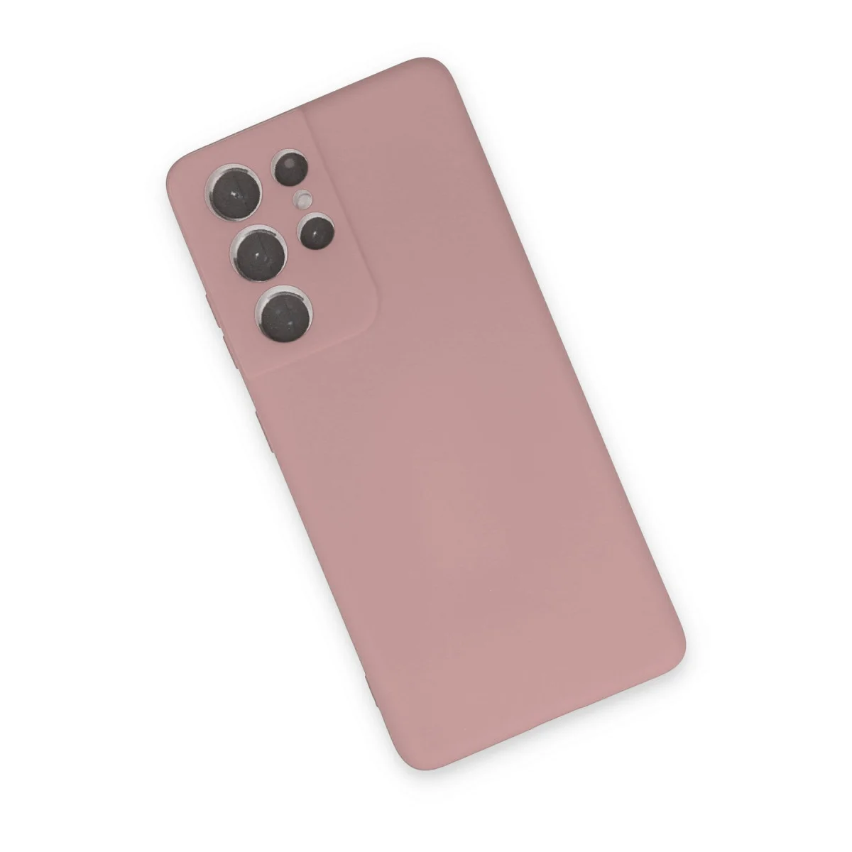 Galaxy S21 Ultra Kılıf Nano içi Kadife Silikon - Pudra