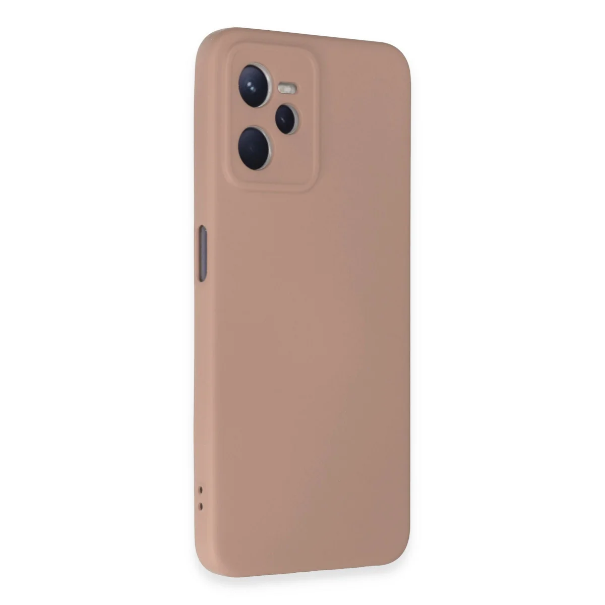 Realme C35 Kılıf Nano içi Kadife Silikon - Pudra