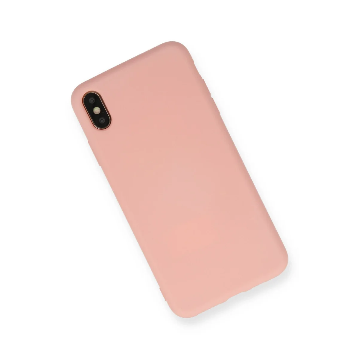 iPhone X Kılıf Nano içi Kadife Silikon - Pudra