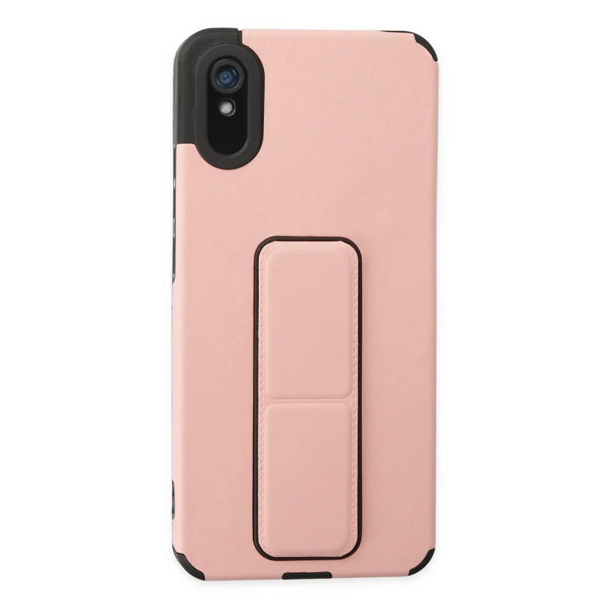 Redmi 9A Kılıf Mega Standlı Silikon - Pudra