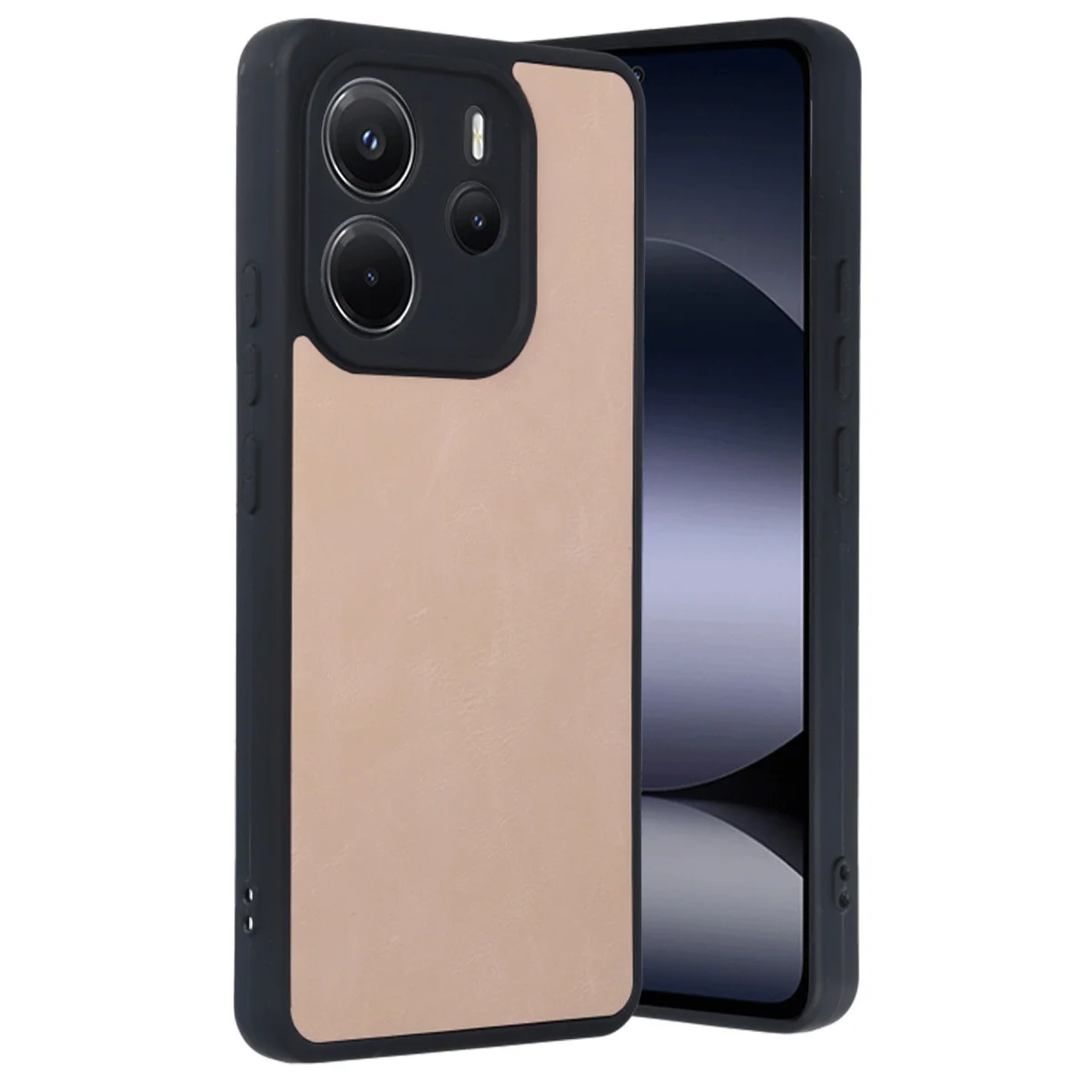 Redmi Note 14 4G Kılıf Aras Deri Kapak - Pudra