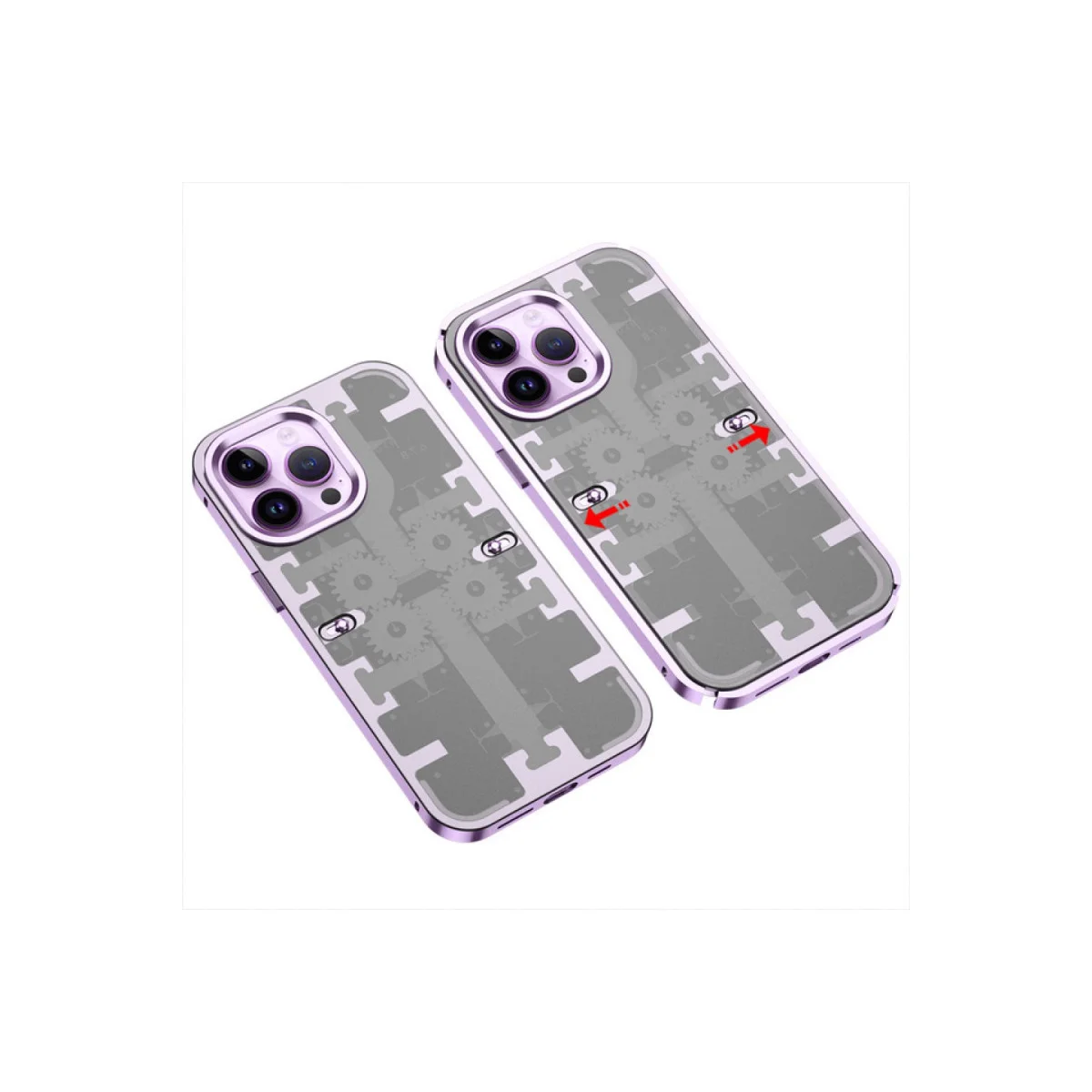 iPhone 13 Pro Max Kılıf Mekanik Bumper Kapak - Derin Mor