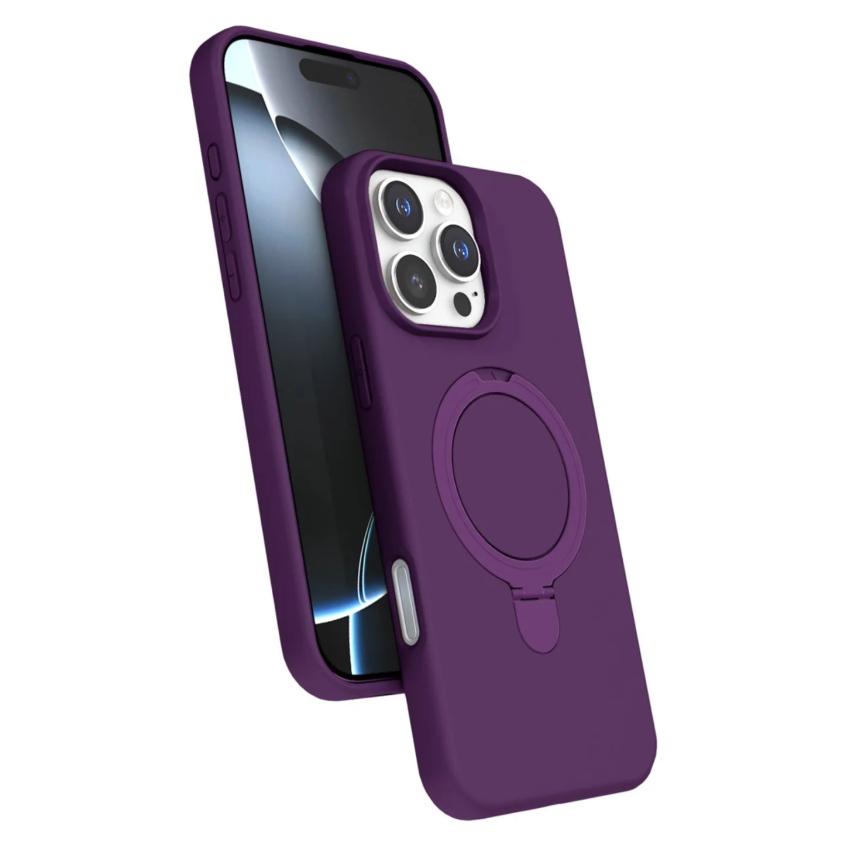 iPhone 16 Pro Max Regal Magsafe Standlı Kapak - Derin Mor