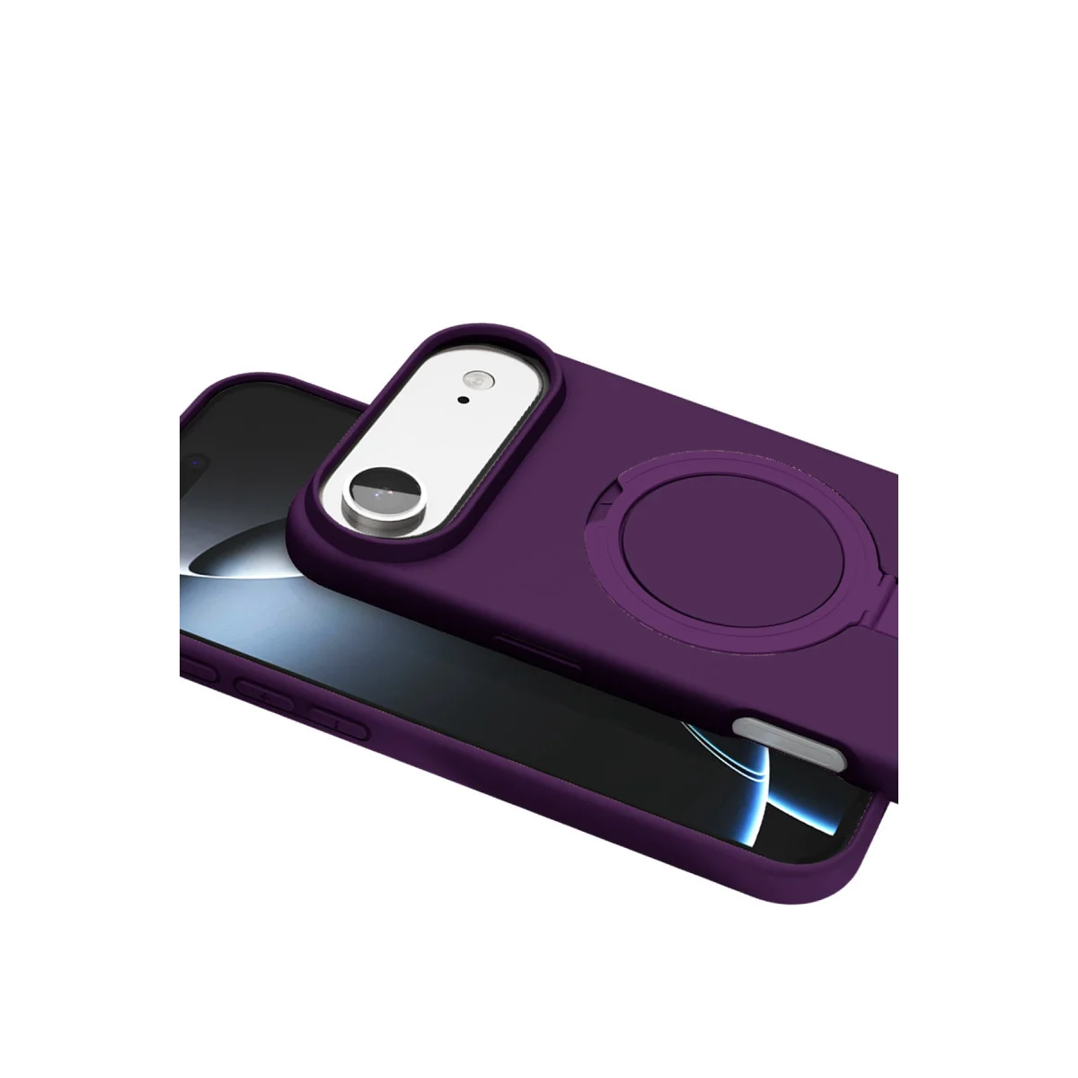 iPhone 17 Air Regal Magsafe Standlı Kapak - Derin Mor