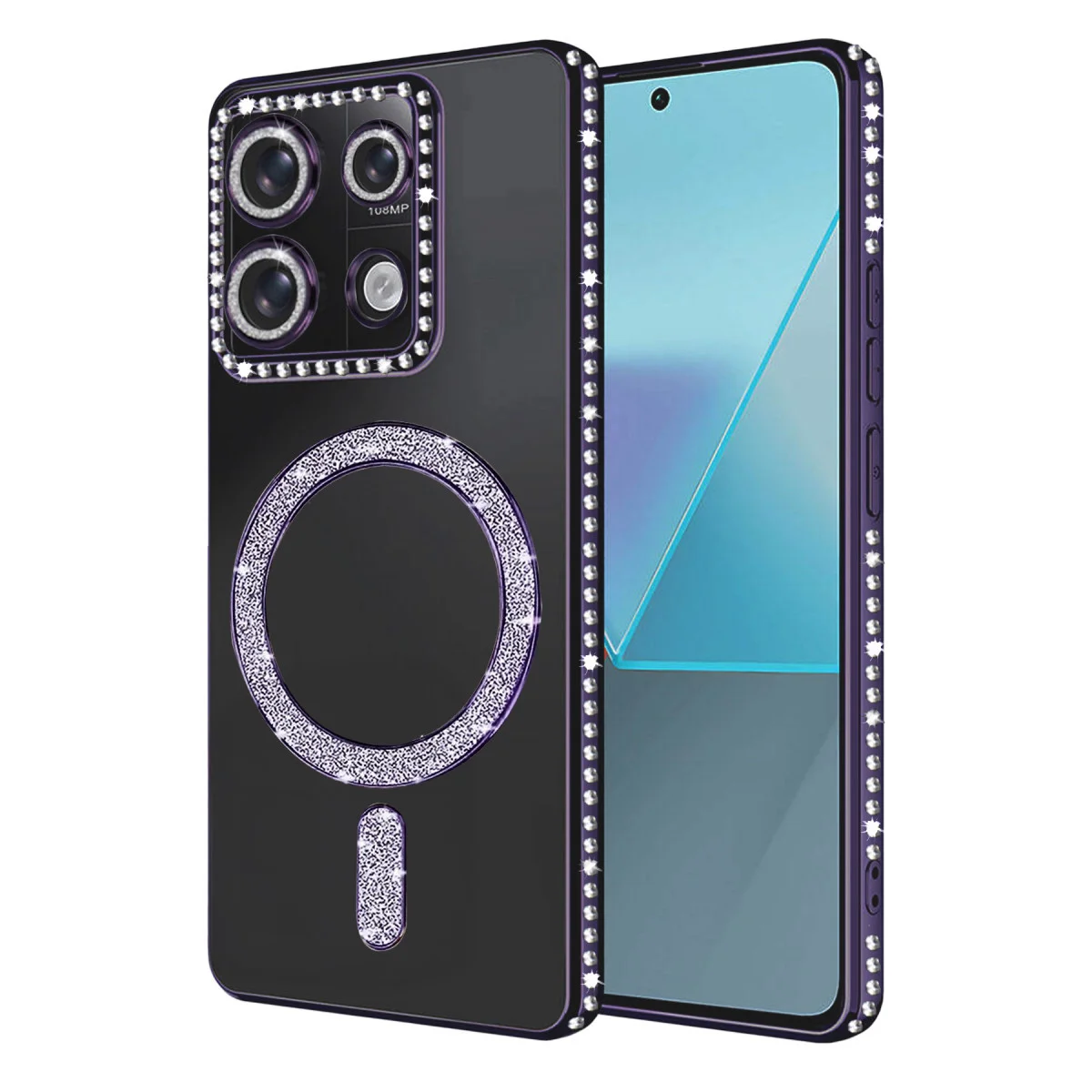 Redmi Note 13 Pro 4G Joke Simli Magneticsafe Kılıf - Derin Mor