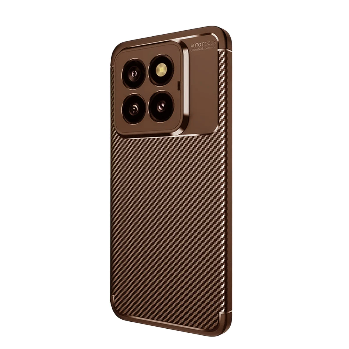 Mi 14T Pro Kılıf Auto Focus Karbon Kapak - Kahverengi