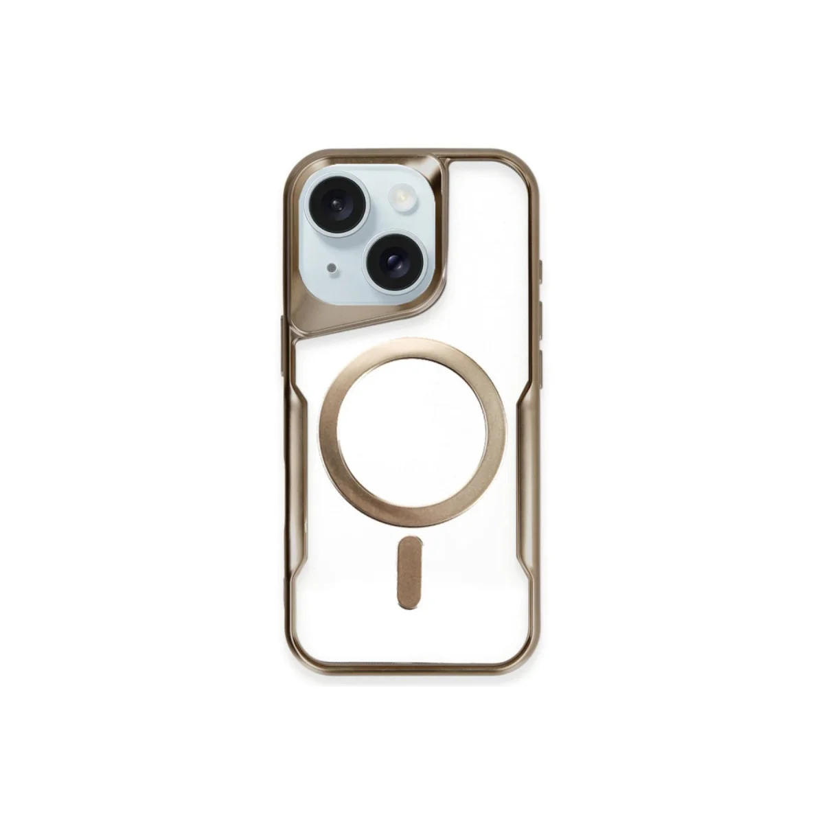 iPhone 15 Plus Kılıf Boyi Magsafe Silikon Kapak - Kahverengi
