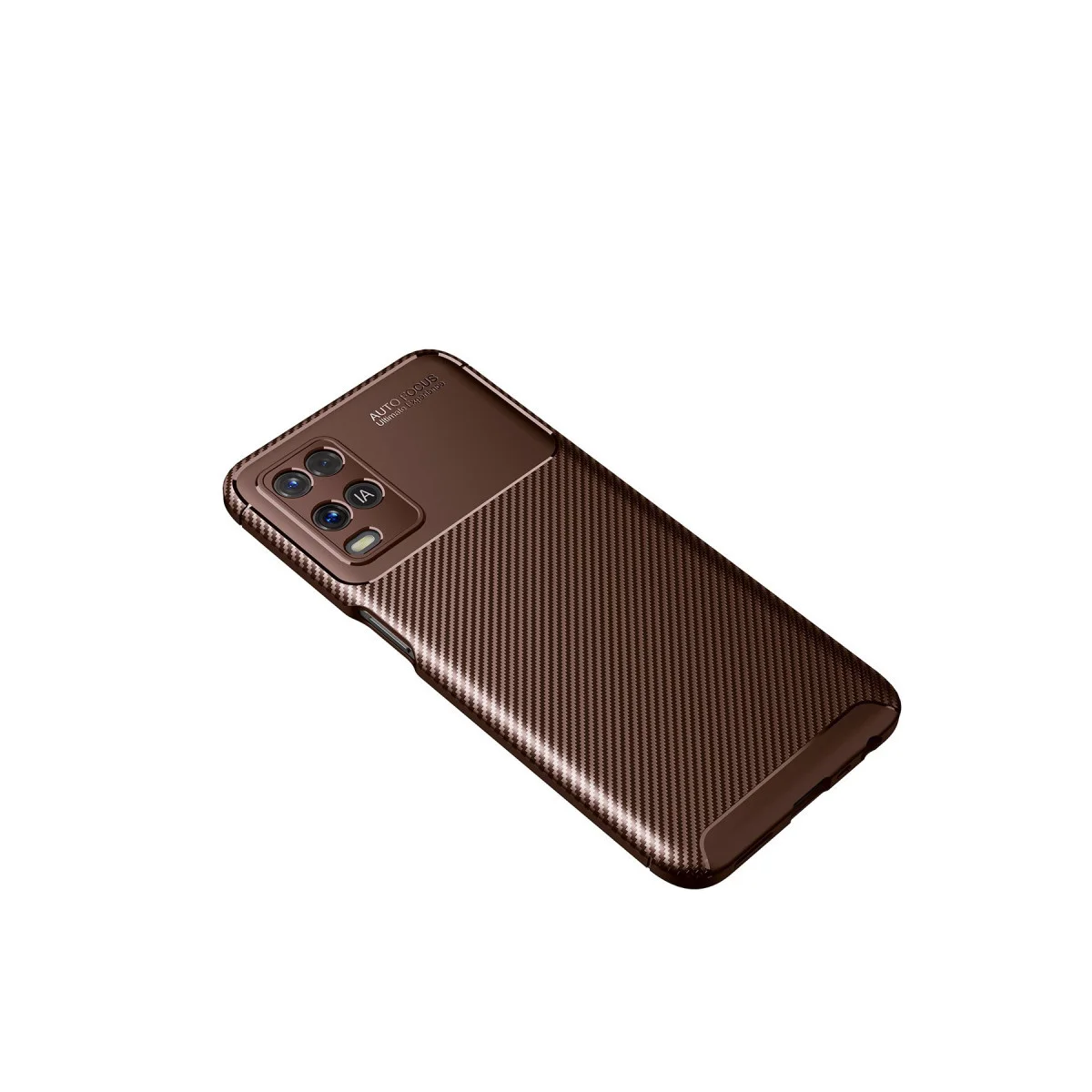 A54 4G Kılıf Auto Focus Karbon Kapak - Kahverengi