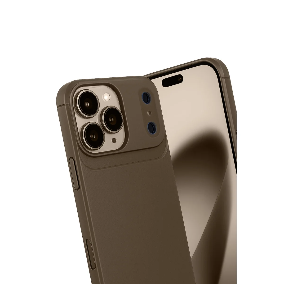 iPhone 17 Pro Max Auto Focus Karbon Kapak - Kahverengi