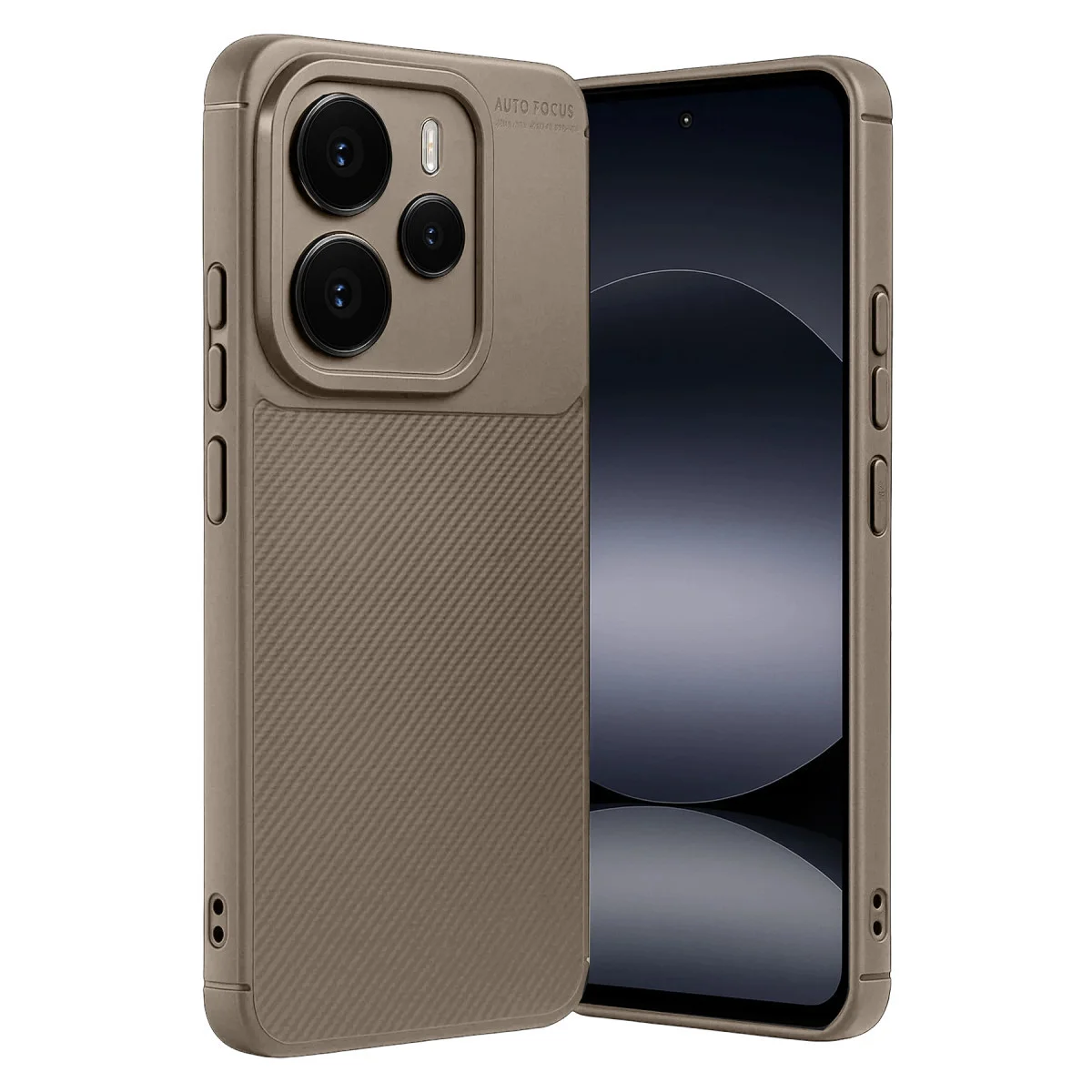 Note 14 5G Auto Focus Karbon Kapak - Kahverengi