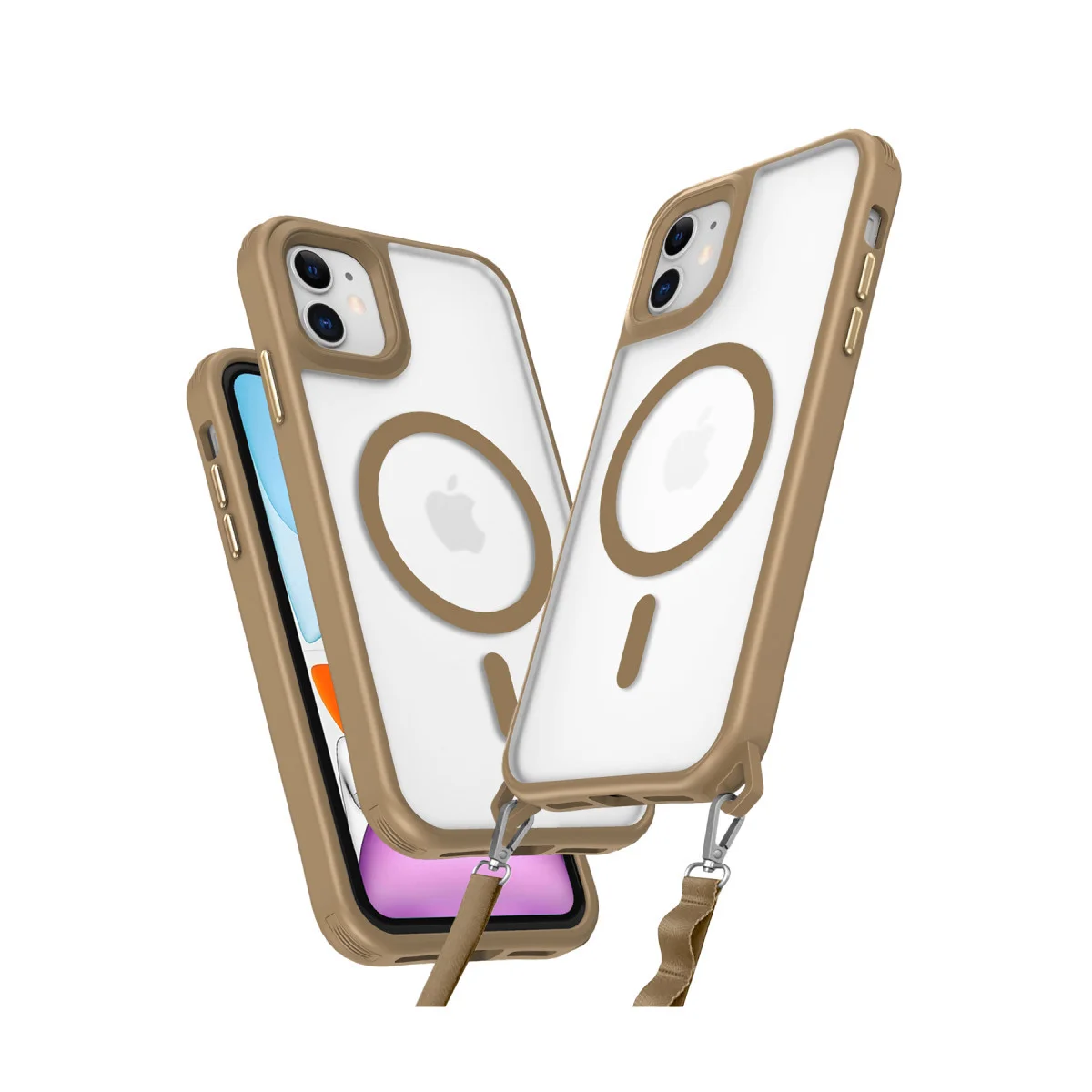 iPhone 12 Kılıf Enka Magsafe Silikon Kılıf - Desert