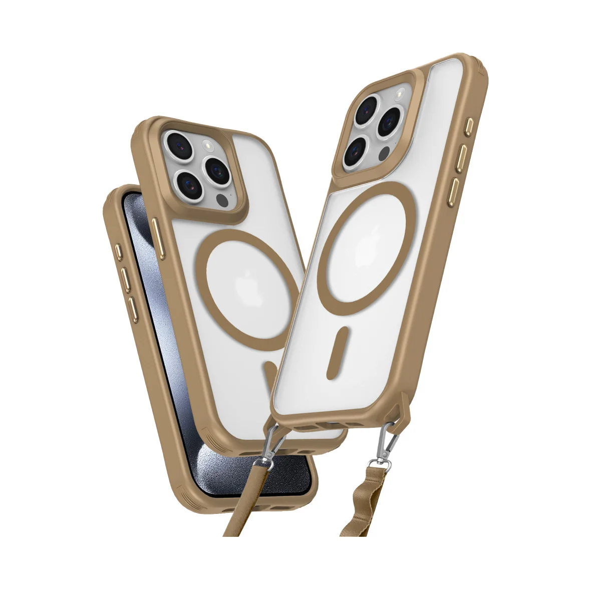 iPhone 15 Pro Max Kılıf Enka Magsafe Silikon Kılıf - Desert