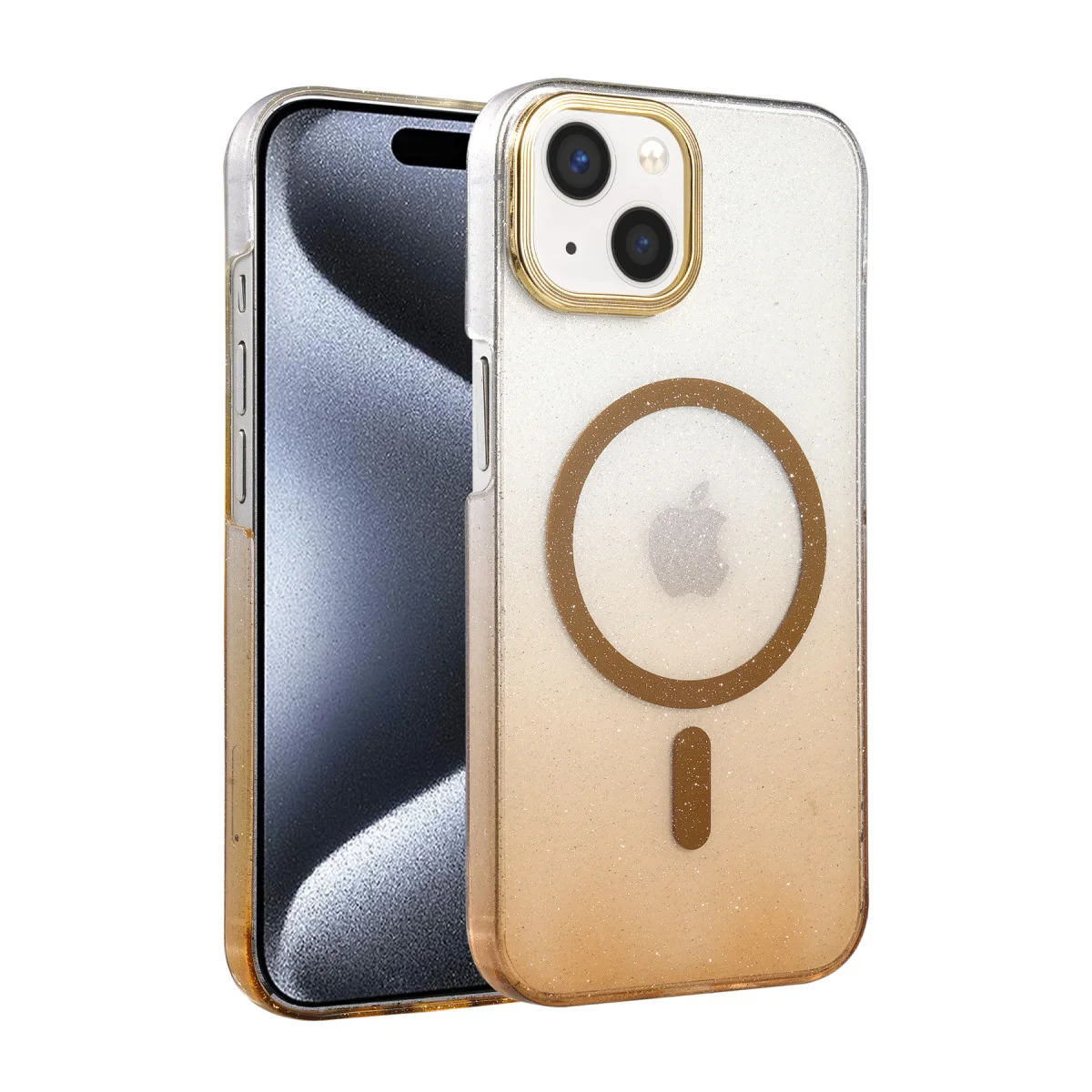 iPhone 15 Glossy Magsafe Kapak - Çöl Titanyum