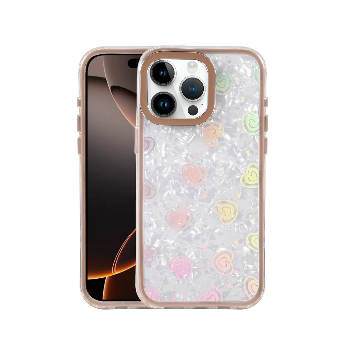 iPhone 15 Pro Max Lumi Desenli Kapak - Çöl Titanyum