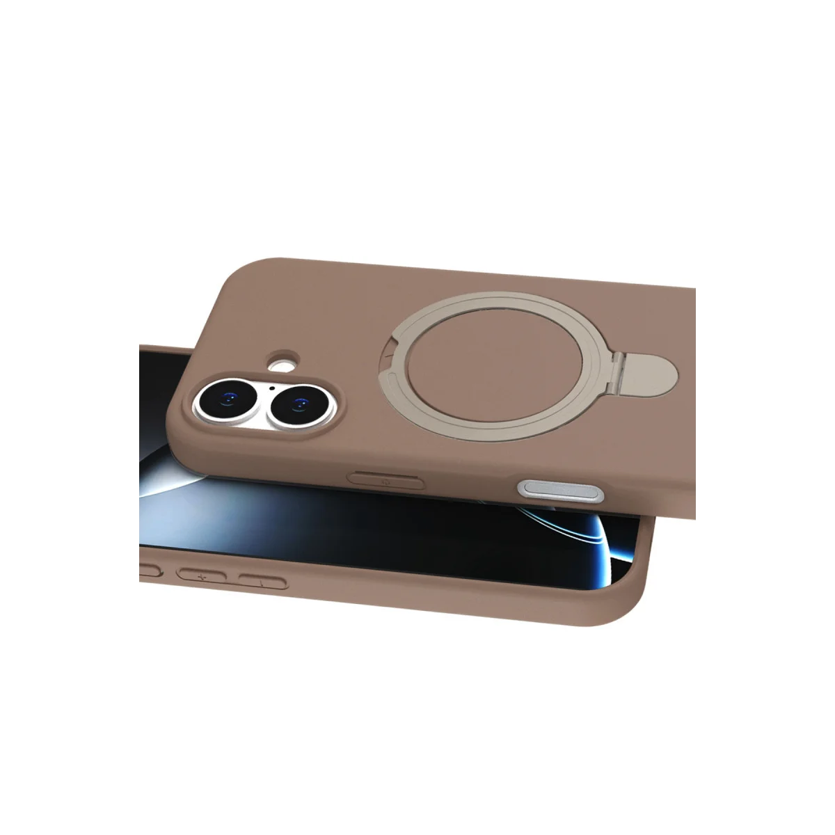 iPhone 16 Regal Magsafe Standlı Kapak - Çöl Titanyum