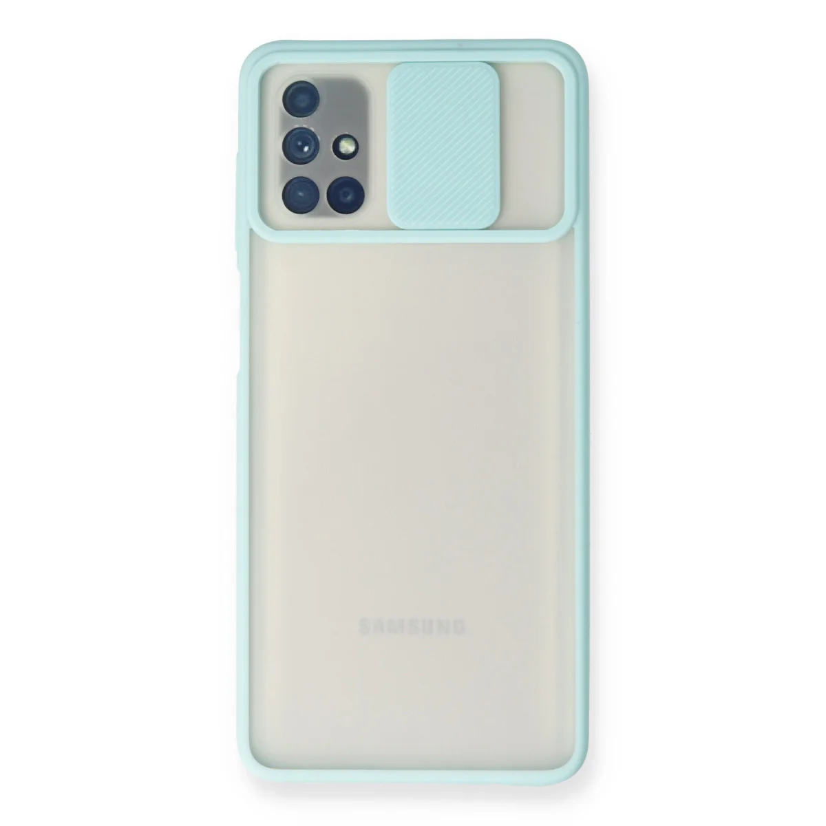 Galaxy M51 Kılıf Palm Buzlu Kamera Sürgülü Silikon - Turkuaz