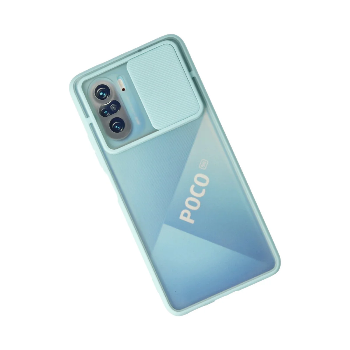 Poco F3 Kılıf Palm Buzlu Kamera Sürgülü Silikon - Turkuaz