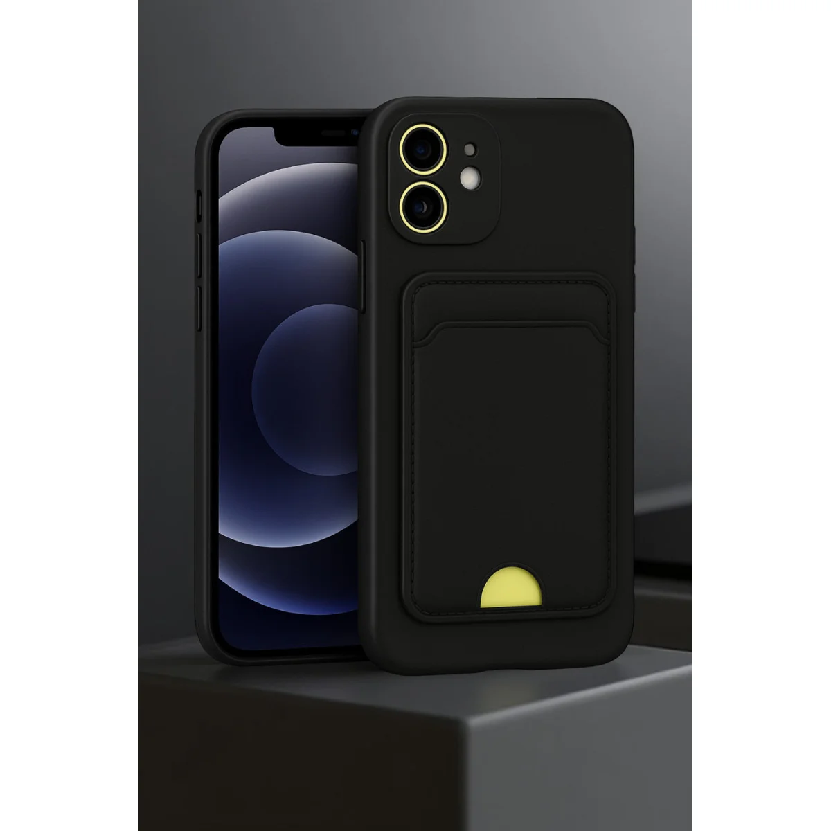 iPhone 11 Kılıf Kelvin Kartvizitli Silikon - Bordo