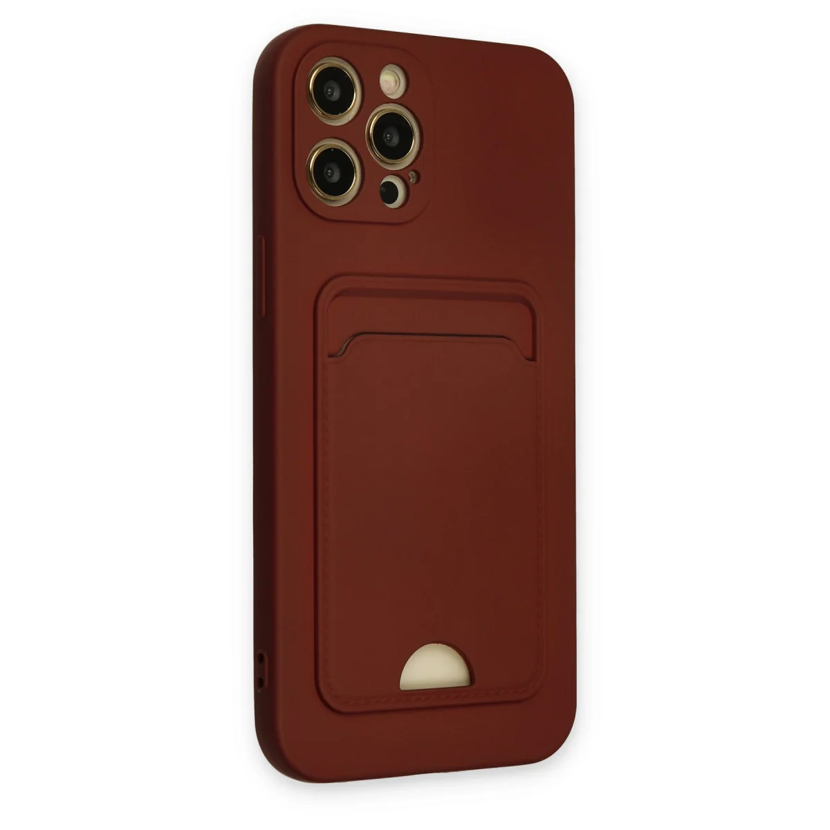 iPhone 12 Pro Max Kılıf Kelvin Kartvizitli Silikon - Bordo
