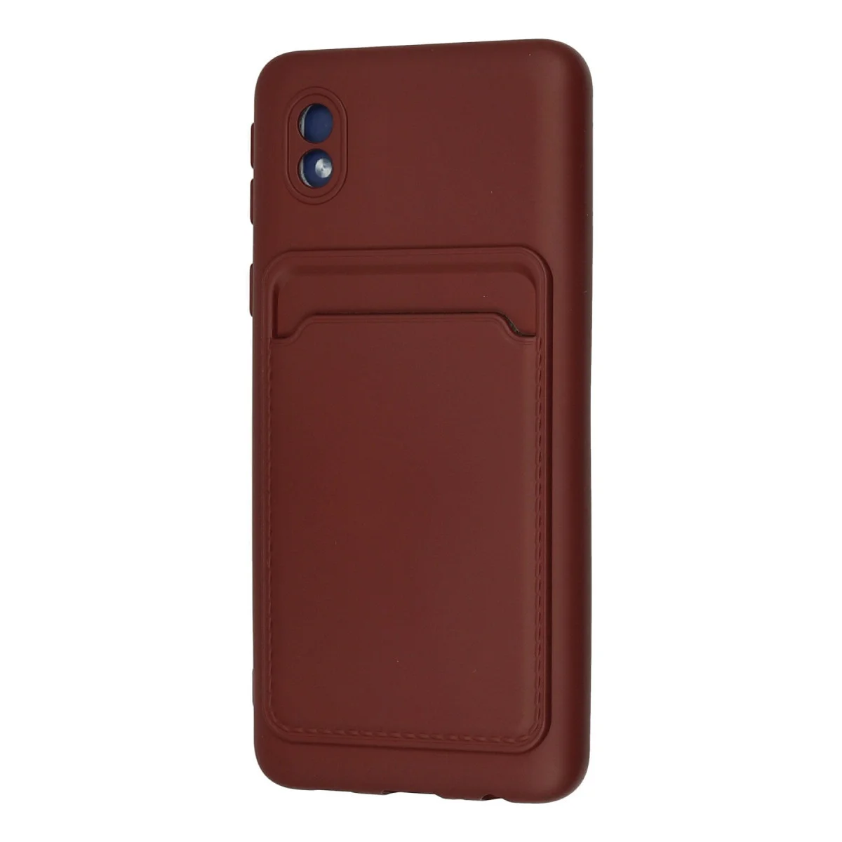 Galaxy A01 Core Kılıf Kelvin Kartvizitli Silikon - Bordo