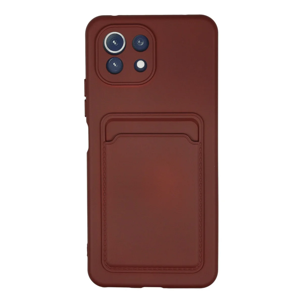 Mİ 11 Lite Kılıf Kelvin Kartvizitli Silikon - Bordo