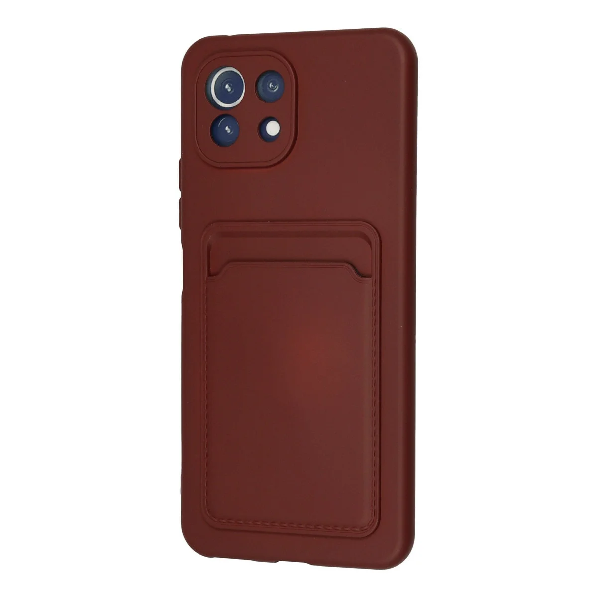 Mİ 11 Lite Kılıf Kelvin Kartvizitli Silikon - Bordo