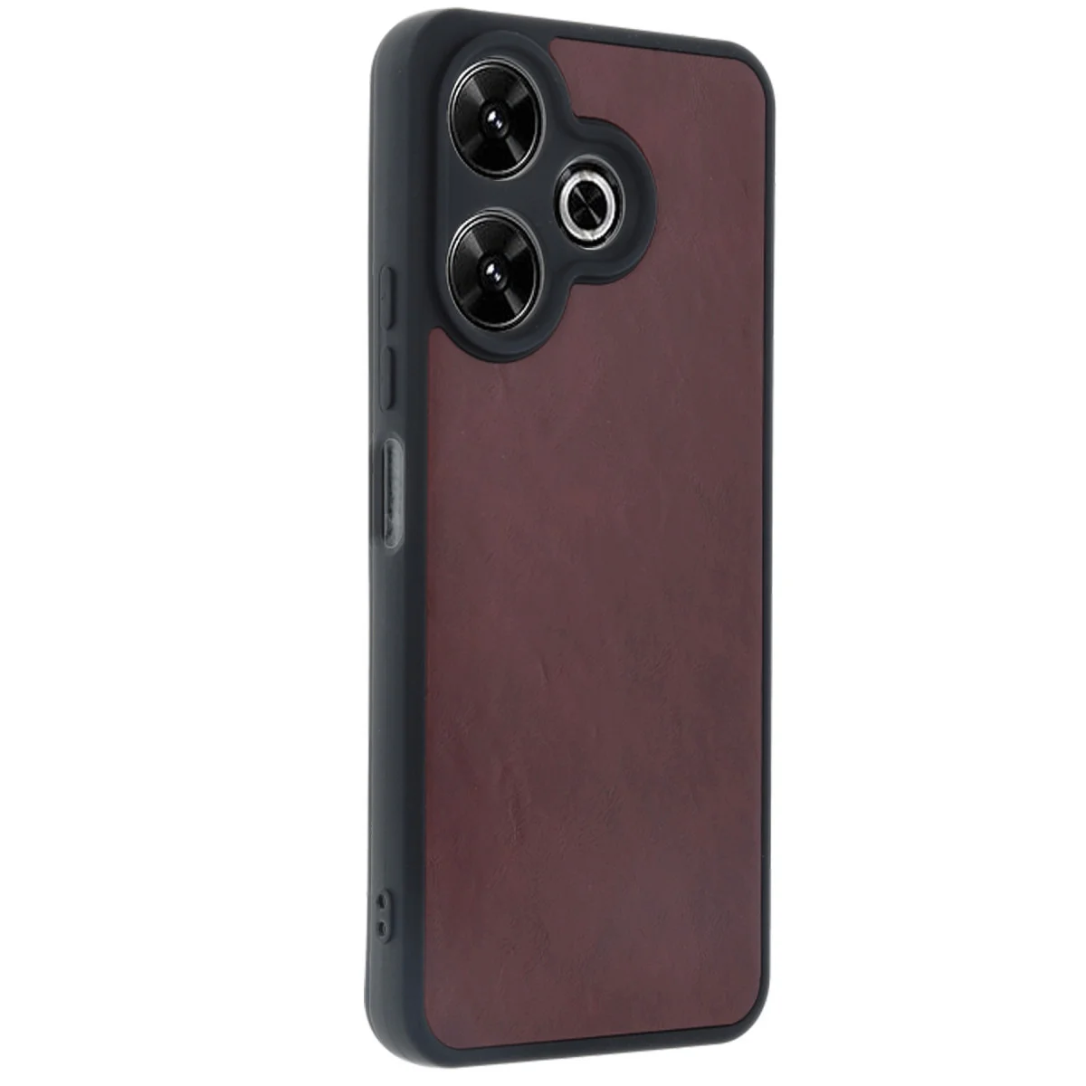 Redmi 13 4G Kılıf Aras Deri Kapak - Bordo