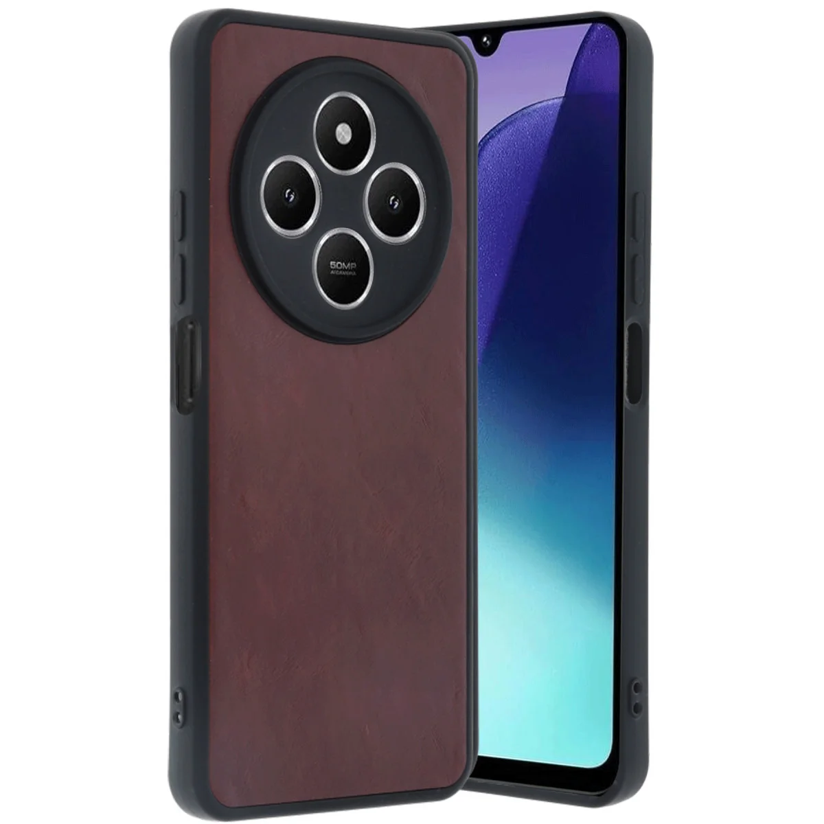 Redmi 14C Kılıf Aras Deri Kapak - Bordo