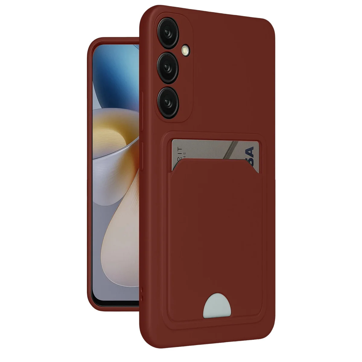 Galaxy S24 FE Kılıf Kelvin Kartvizitli Silikon - Bordo