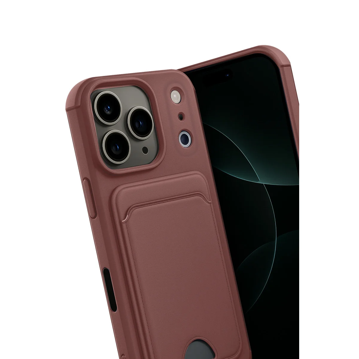 iPhone 17 Pro Max Kelvin Kartvizitli Silikon - Bordo