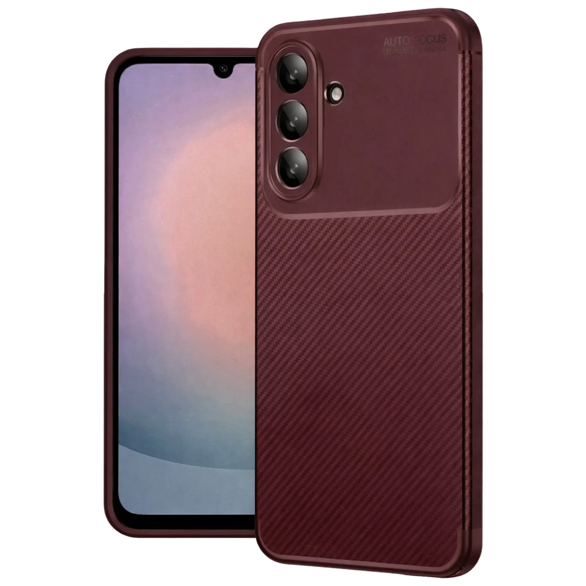 Galaxy A26 Kılıf Auto Focus Karbon Kapak - Bordo